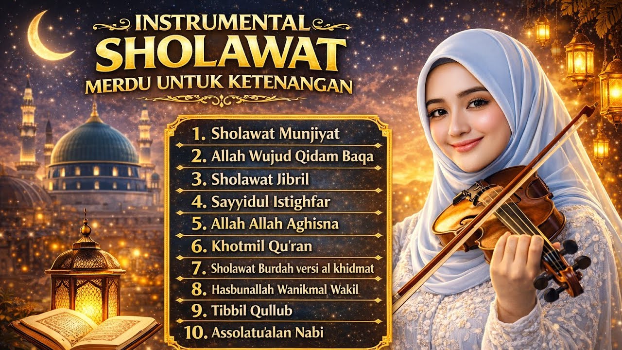 SHOLAWAT NABI PENYEJUK HATI || INSTRUMENTAL BIOLA MERDU
