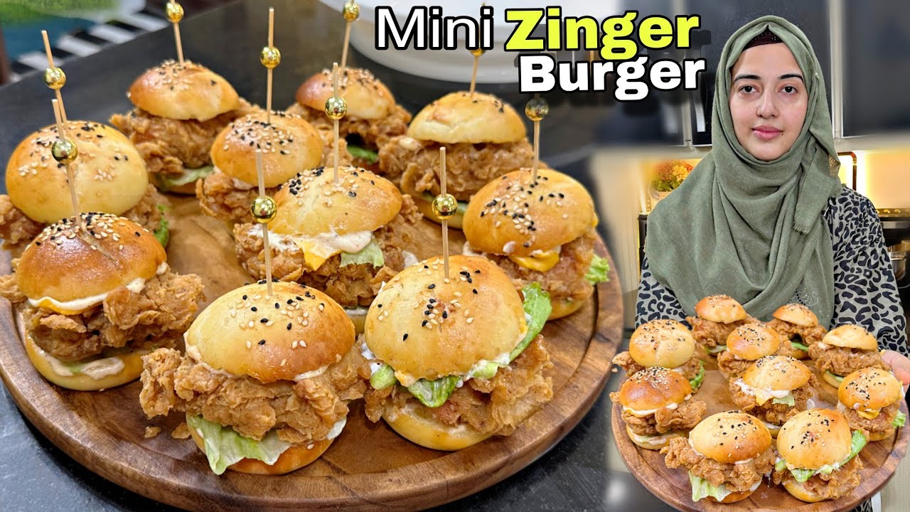 Juicy Zinger Burger with Homemade Burger Buns Recipe 🍔 | KFC Style Crispy Chicken Zinger Burger