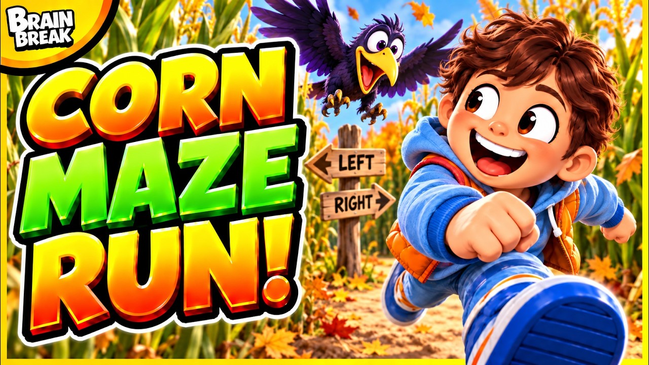 The Corn Maze Run! Fall Brain Break | Can You Escape?!