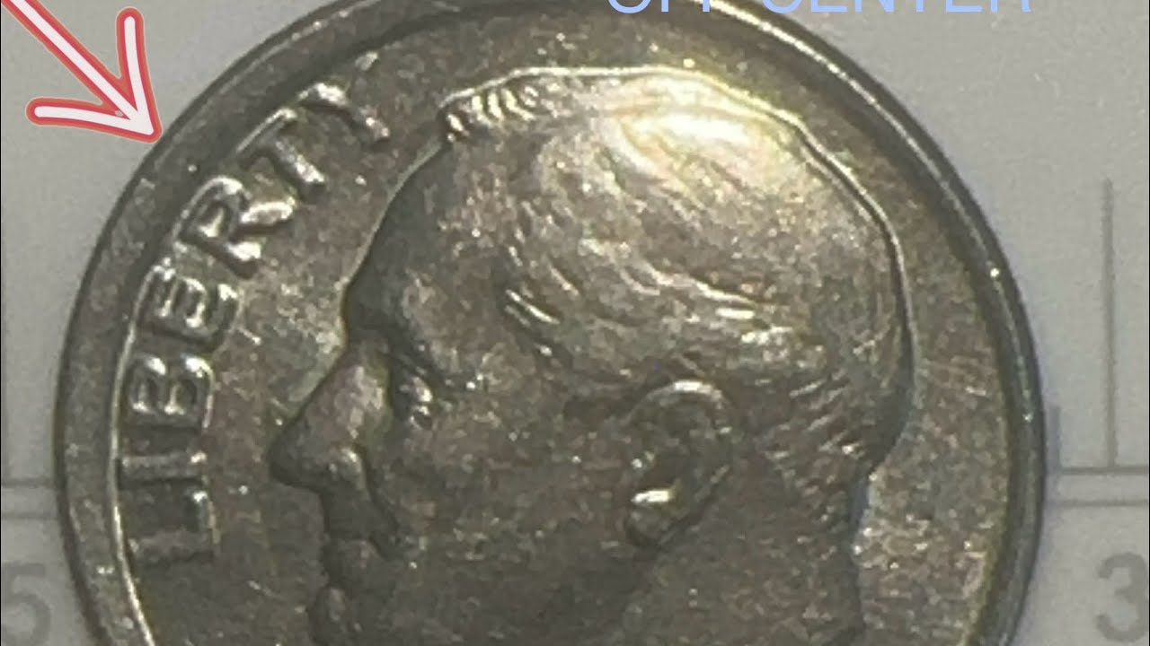 1990's Roosevelt Dime, mediumMint Error Radical Off-Center Strike #youtubeshorts #dime #coin #money