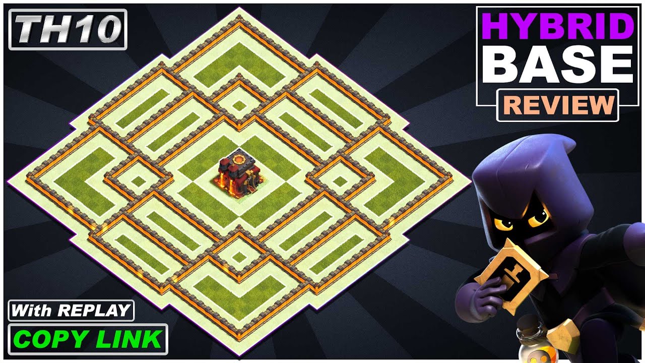 THE BEST TH10 HYBRID/TROPHY Base 2022 COPY LINK!! COC TH10 Base Design - Clash of Clans