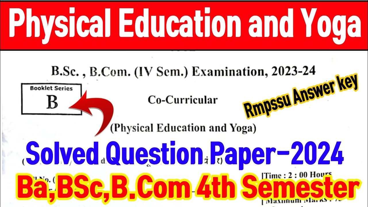 Co curricular 4th semester|physical education and yoga mcq 2024 |solved paper-2024 #pyq