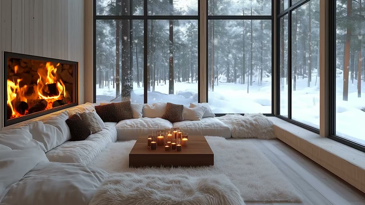 (No Ads) Relaxing Piano | Snowfall Outside the Window