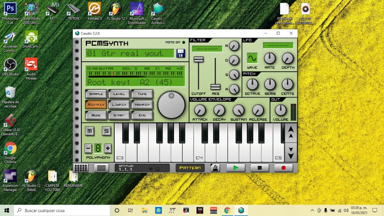 APRENDE A CREAR SAMPLES EN **CAUSTIC 3**GUITARRA REAL