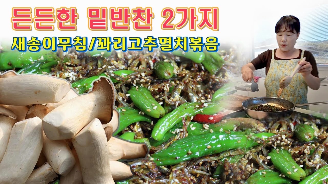 🔴 맞아 !! 오늘은 꽈리고추멸치볶음과 들깨새송이볶음으로 저녁상 차려요