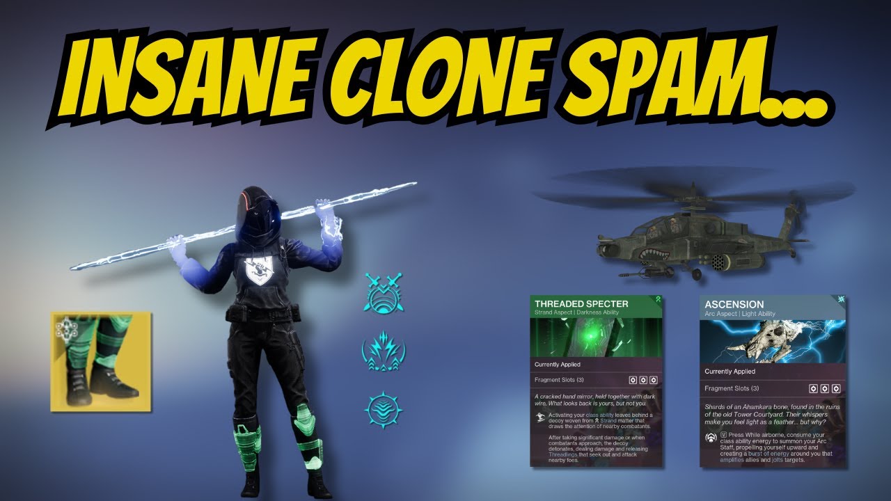INSANE HUNTER CLONE SPAM BUILD... Prismatic Hunter Build Destiny 2