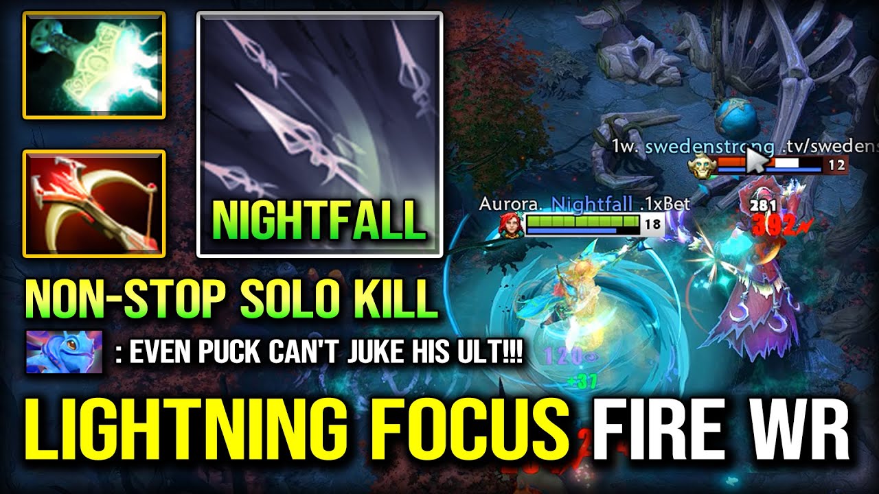EPIC LIGHTNING FOCUS FIRE Carry Guide Nightfall Windranger With Mjollnir + Daedalus Build Dota 2