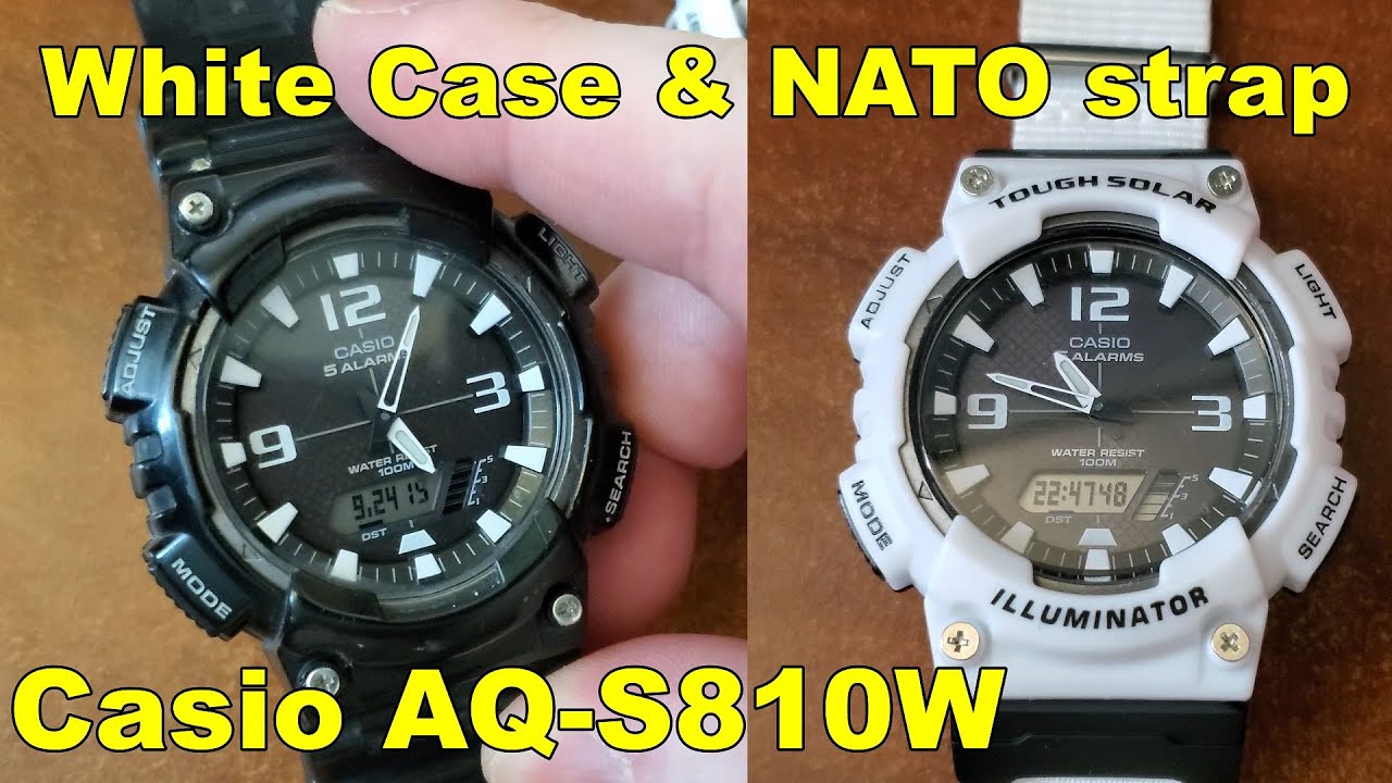 Casio AQ-S810W Case & NATO strap modification (4k)