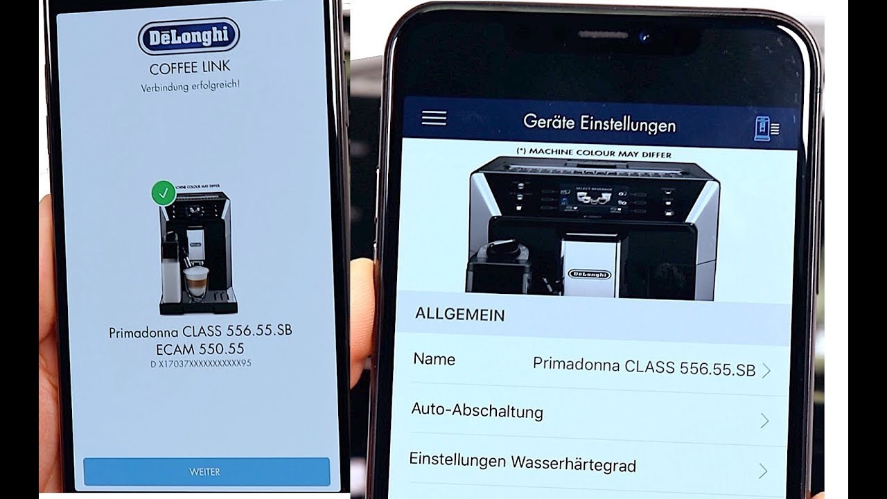 DeLonghi PrimaDonna Class | DeLonghi Coffee Link App | Werkseinstellungen | Bezüge auslesen