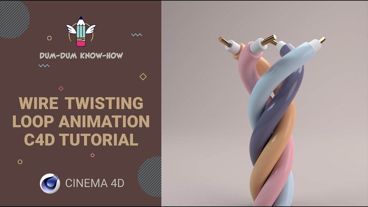 Cinema 4D Tutorial : Twisting wires  Loop Animation