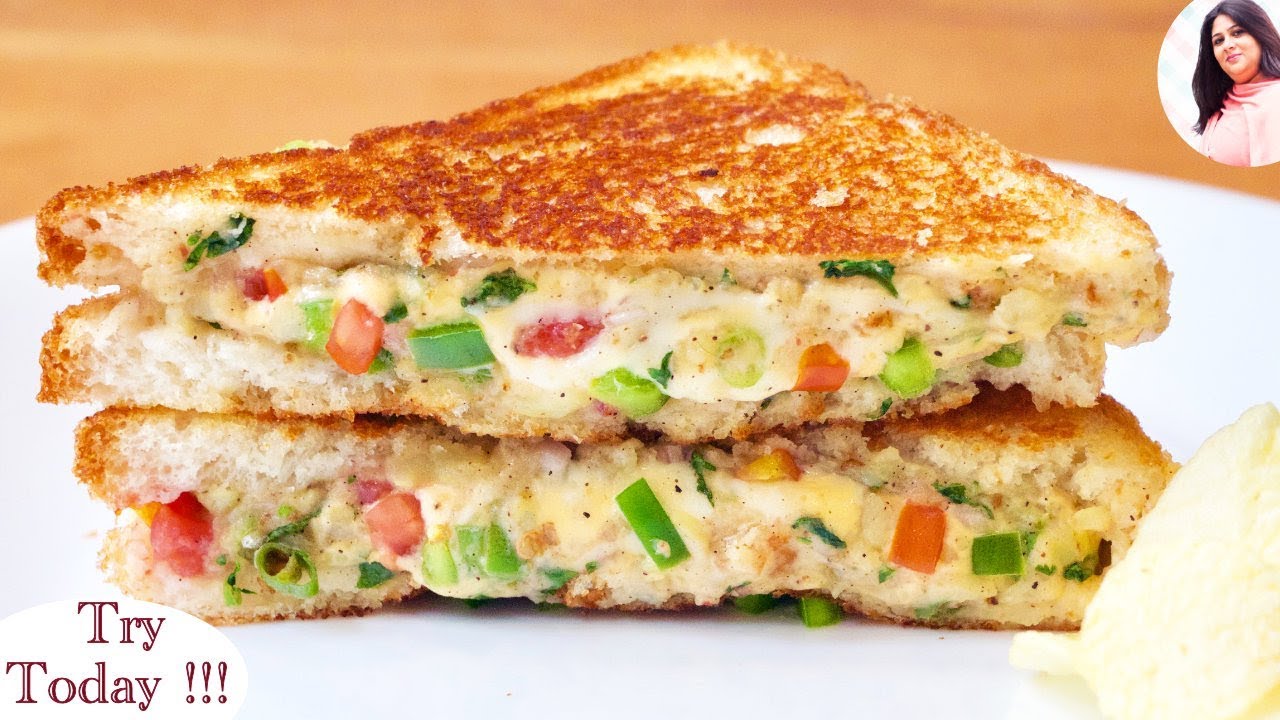 Best Cheesy Veg Sandwich Recipe, Cheese Sandwich, breakfast recipe, lunchbox recipe for kids