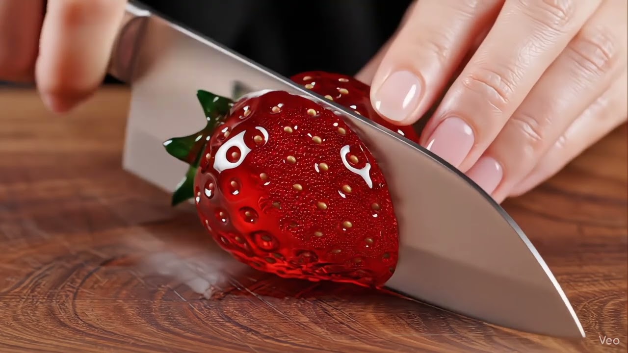 【ASMR】クリスタルガラスの野菜＆果実を切る音│4K Ultla HD #asmr #aiasmr #ai #satisfying 