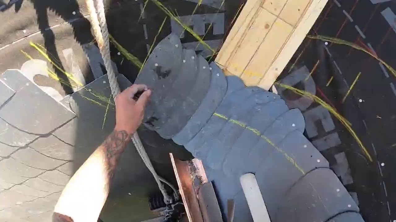 Herzkehle ansetzen - Schieferkehle - Live vom Schieferdach in Berlin