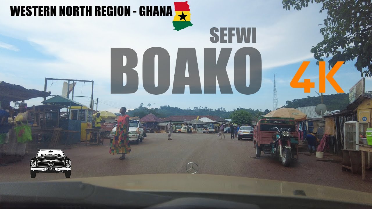 Sefwi Boako Drive Tour from Quarters in the Western North Region Ghana 4K