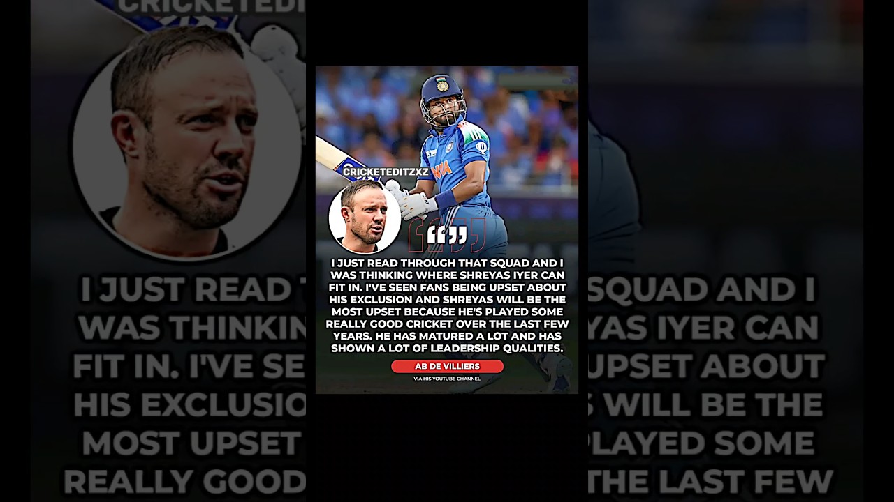 Abd On Shreyas Iyer 🗣️