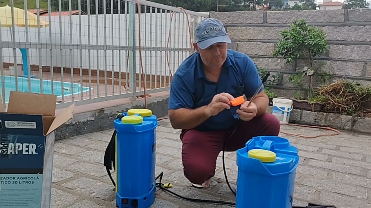 Testando pulverizador a bateria novo tssaper 20 litros