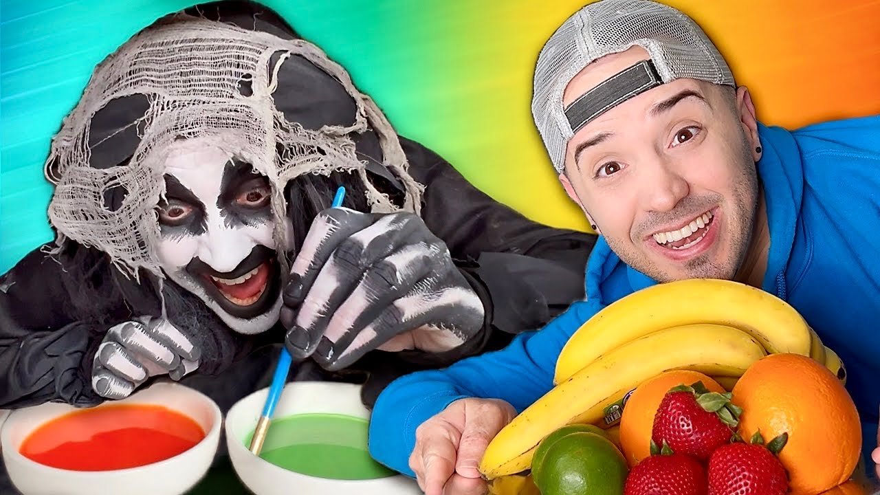 Monster paints with fruits 😱👻 