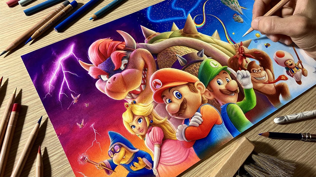 Drawing The Super Mario Bros. Movie: Alternative Poster • Time Lapse