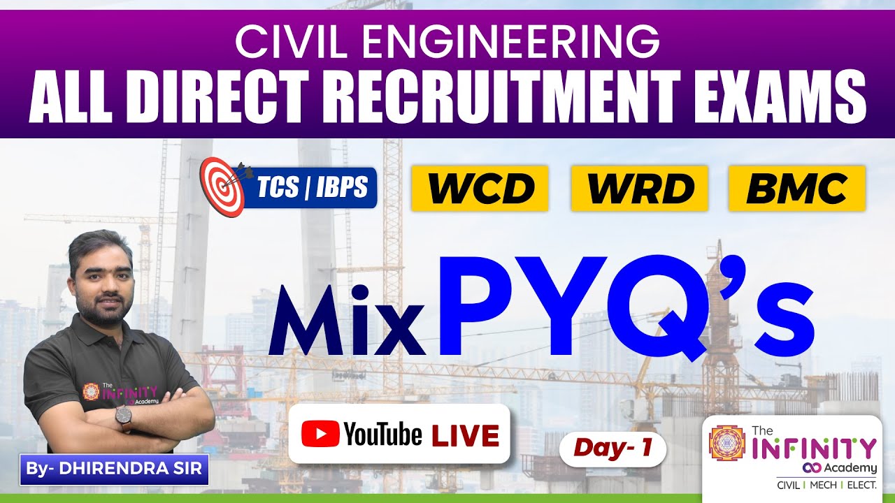 WCD PYQs | WCD Civil Most Expected MCQs | WCD Civil je pyqs Useful For #wcd #wrd #bmc | Day 01