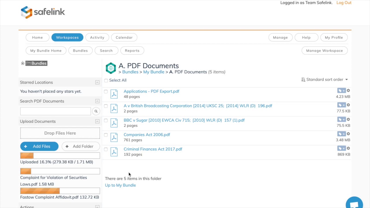 How to quickly create a court bundle with Safelink
