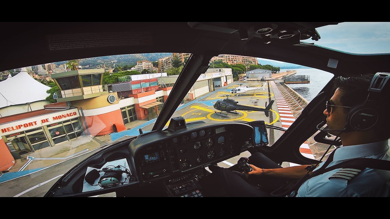 Arriving to MONACO by Helicopter AS 350 B2 🇲🇨