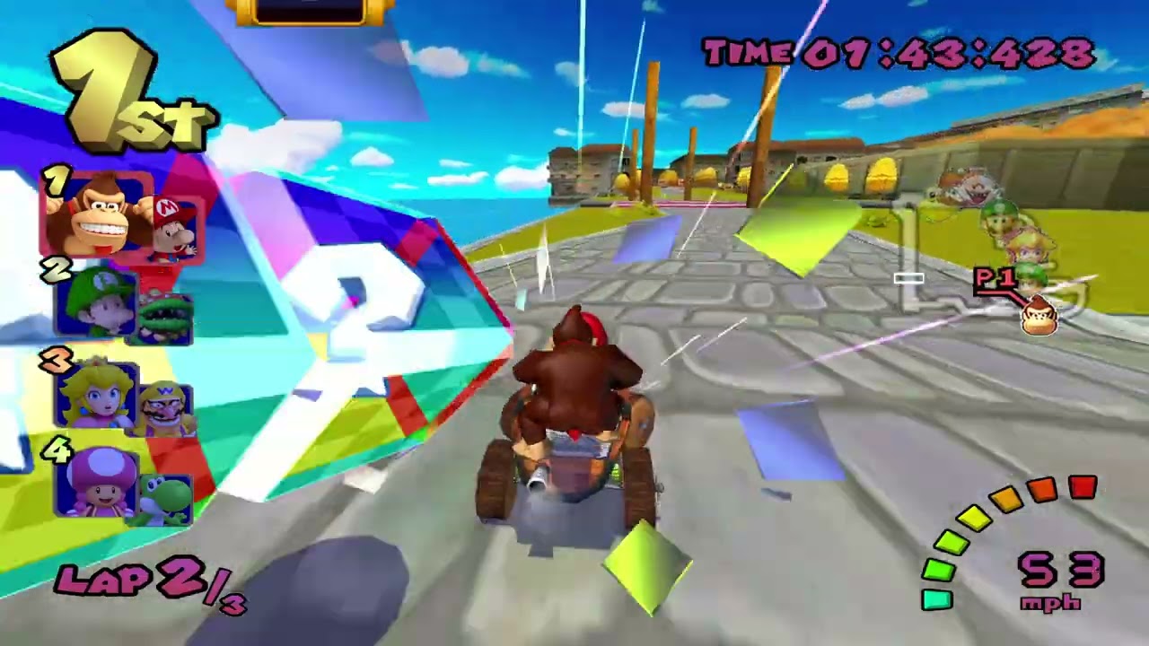 Mario Kart Double Dash Plus (Custom Tracks) #46 150cc Flower Cup 5 with Donkey Kong and Baby Mario