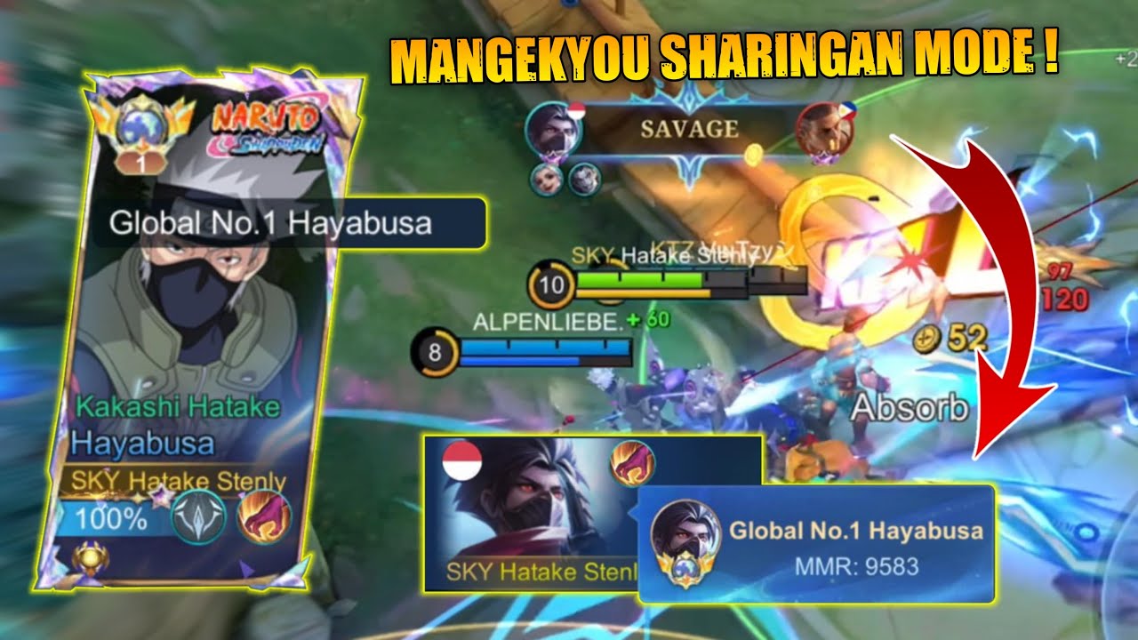 AKHIRNYA TOP 1 GLOBAL HAYABUSA LAGI ! MODE SHARINGAN AUTO SAVAGE !