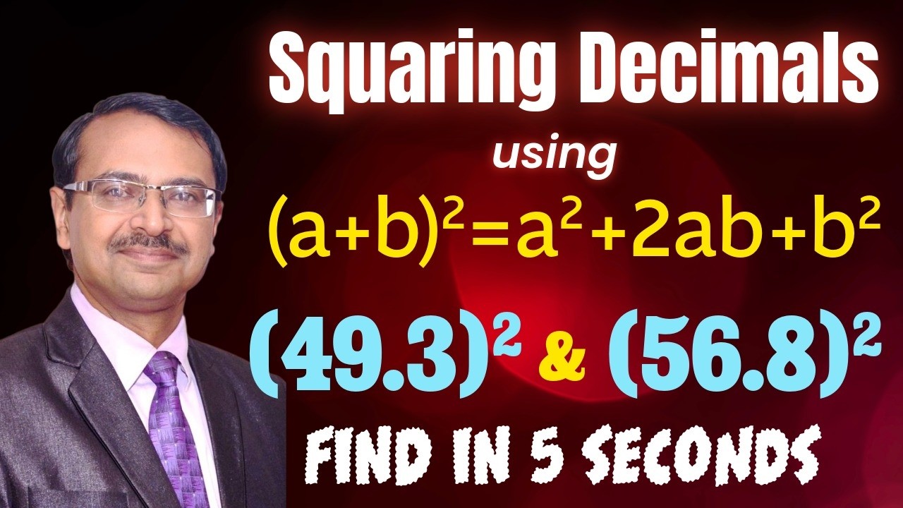 Video 65 - Find Squares of 81.7 and 58.4 in 10 Seconds || Squaring Decimals Short Trick for All