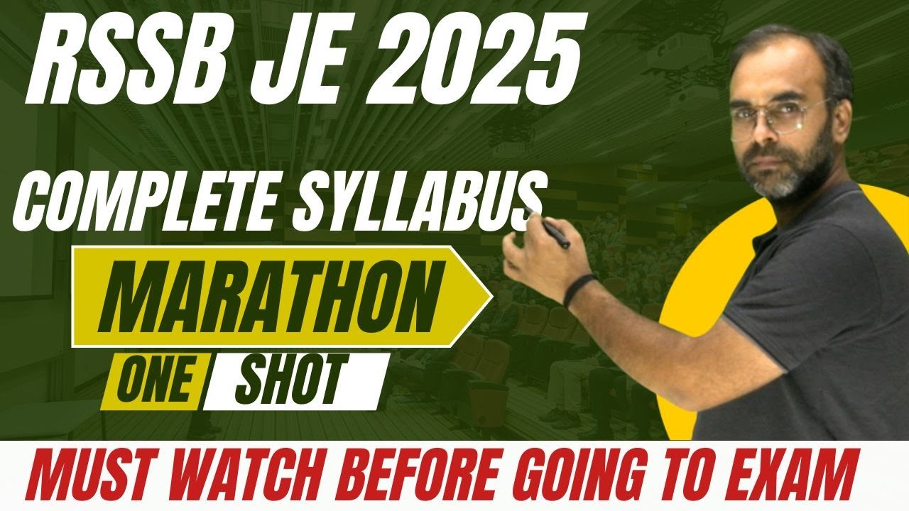 RSSB JE 2025  | ONE SHOT MARATHON🔥🔥🔥  | #rssbje  #sureshsir