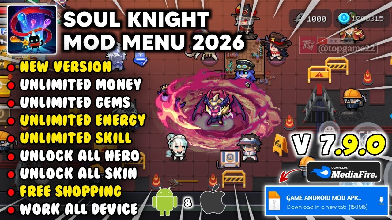 SOUL KNIGHT MOD MENU V7.9.0 НОВИНКА 2026 - Soul Knight Mod Apk Неограниченные деньги и разблокиро...