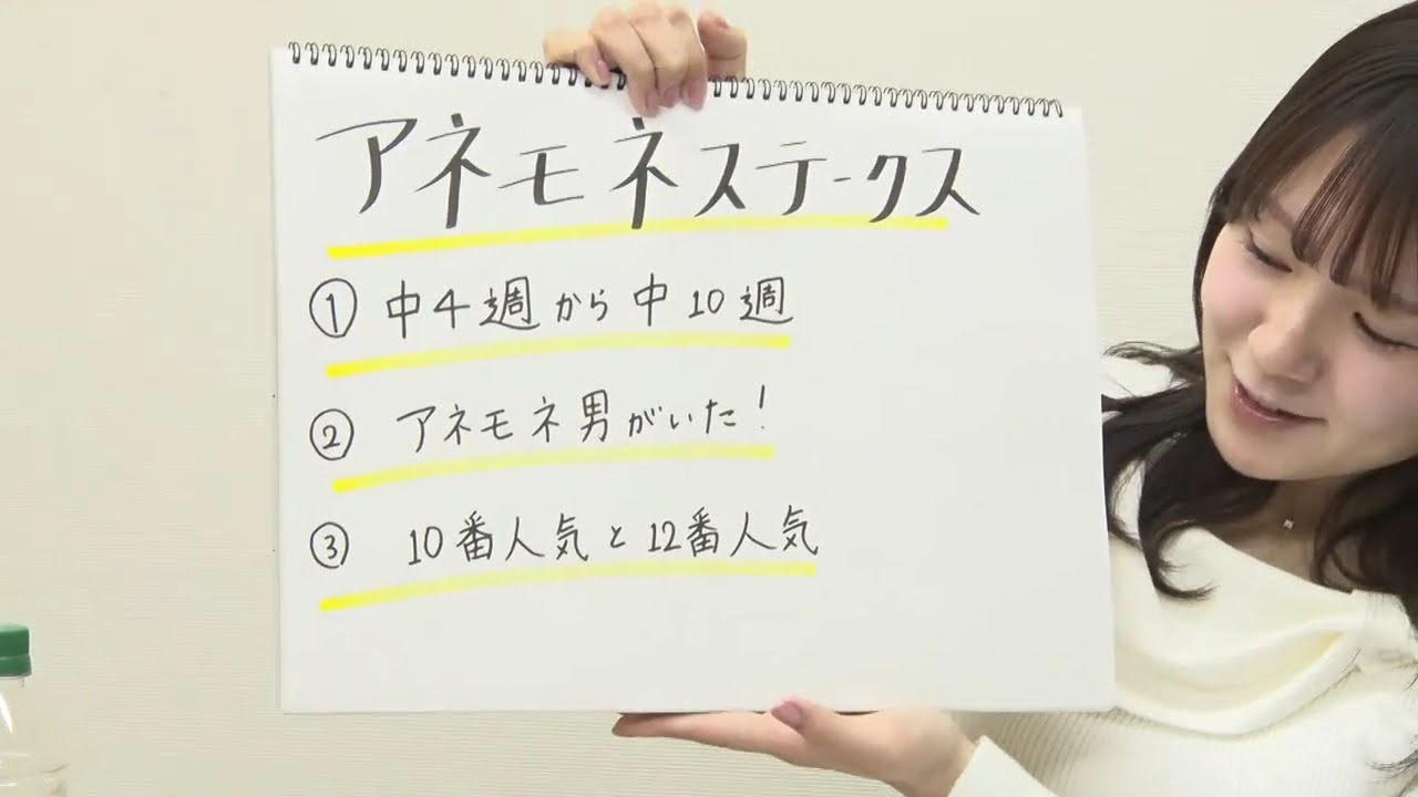 【アネモネS】冨田有紀アナのチョイ足しキーワード『中4週から中10週、アネモネ男がいた！、10番人気と12番人気』