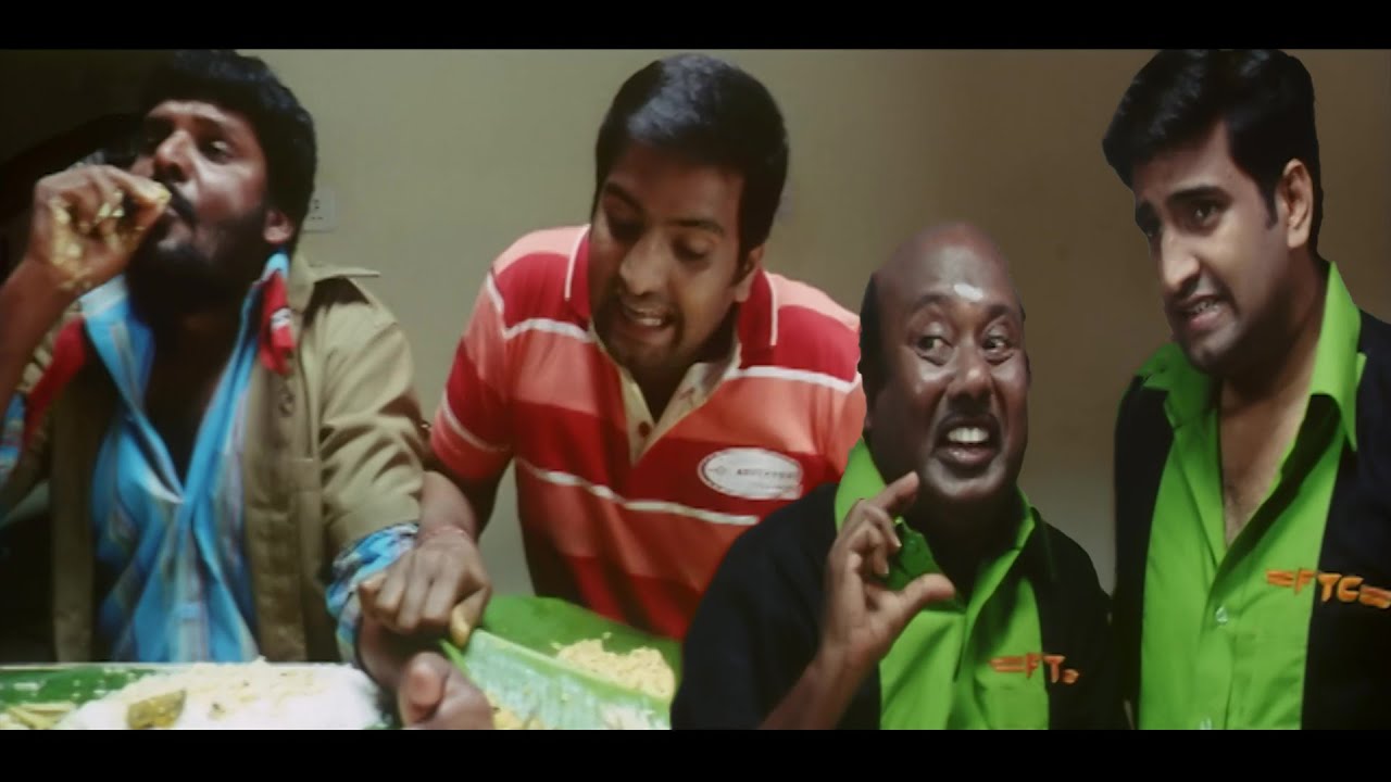 ஊறுகாவ காரகொளம்புன்னு நெனச்சி எல்லாமே முடிச்சிட்டான் #santhanam #comedy #ganjakaruppu #food #foodie