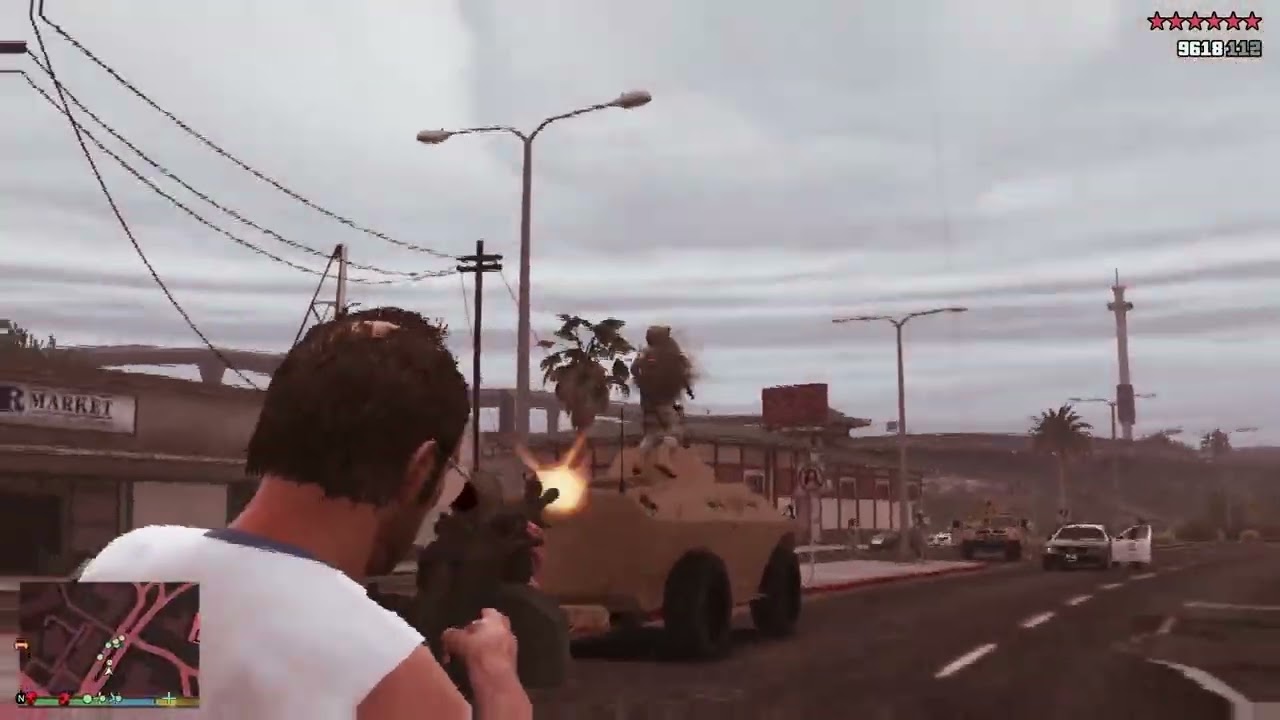 GTA V: Vagos Garage Massacre 10 Star Cop Battle + Escape