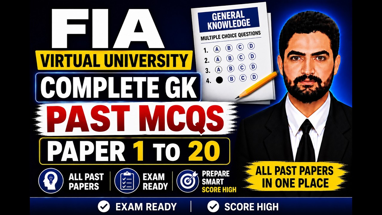 Virtual University VU FIA Most Repeated GK Mcqs FIA today paper UDC LDC Paper FIA 