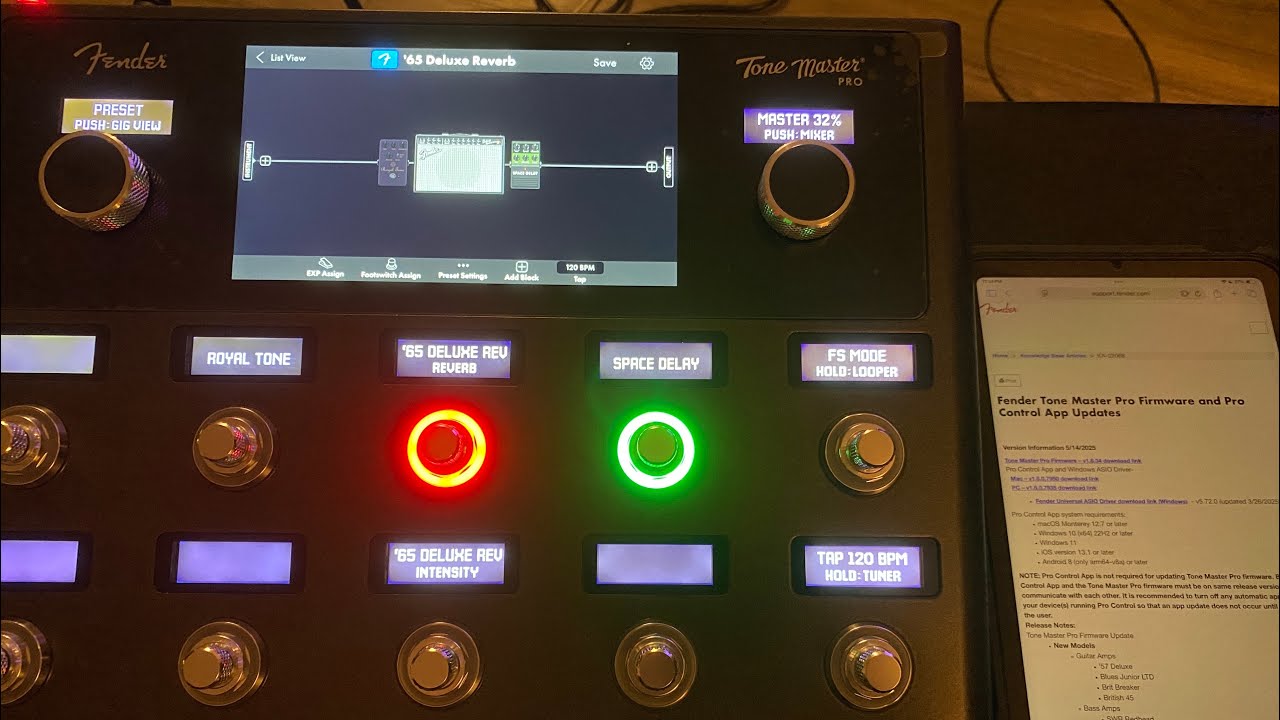 Fender Tone Master Pro - Firmware Update with iPad
