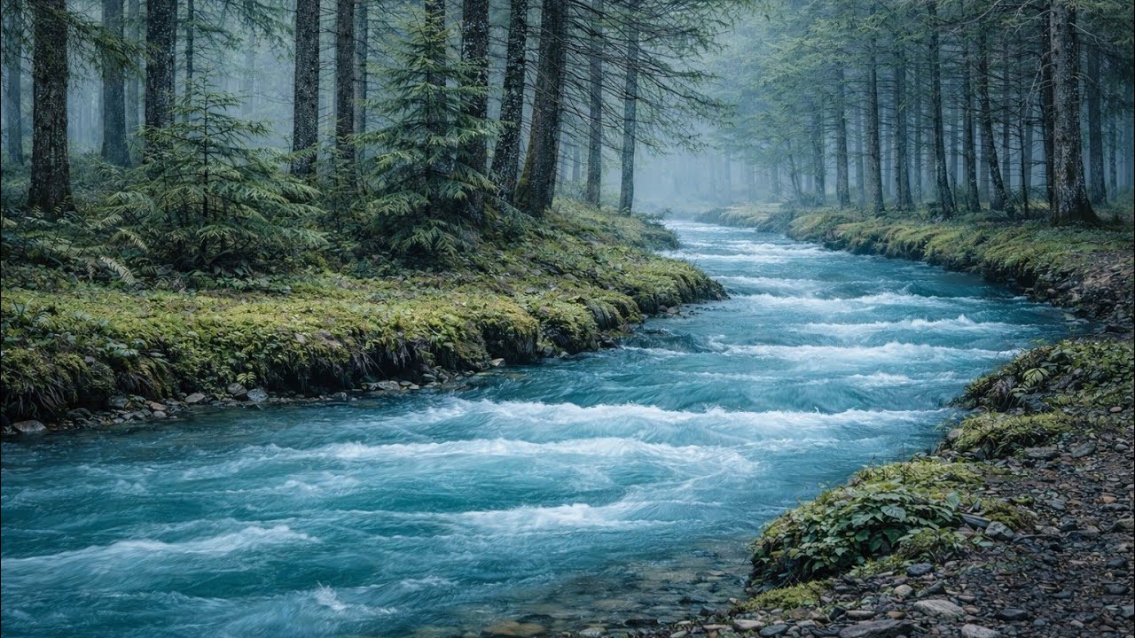 Sonido de agua suave en el bosque | Arroyo para relajarse