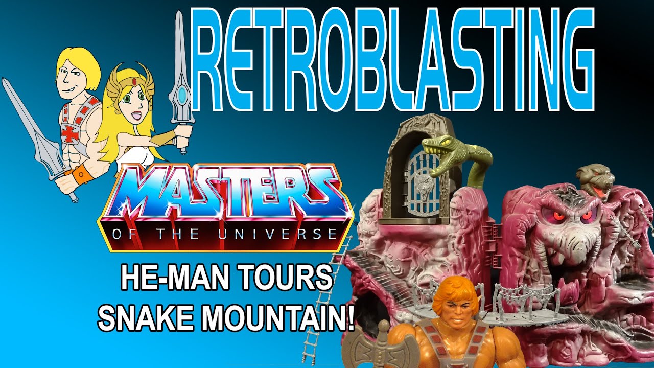 He-Man Tours Snake Mountain! Vintage Toy Playset Review MOTU Mattel