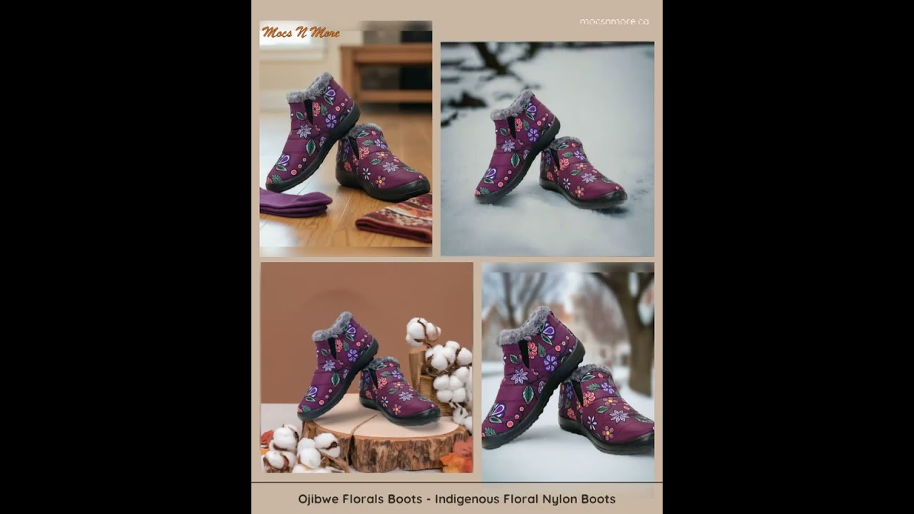 Ojibwe Florals Boots - Indigenous Floral Nylon Boots