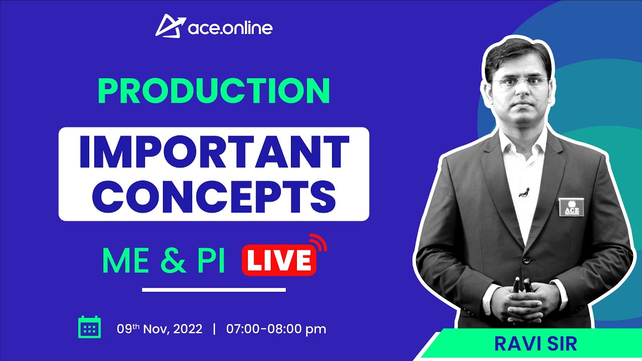 Производство – Усадка | Важные концепции для GATE 2023/24 | Рави Сэр | ACE Online Live