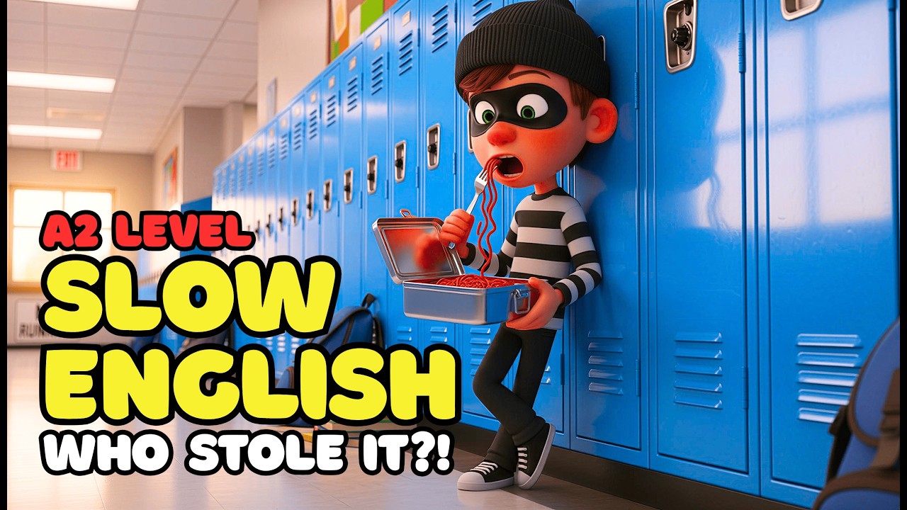 Lunchbox Thief CAUGHT on Camera! Easy English Story (A2) | English Listening Practice
