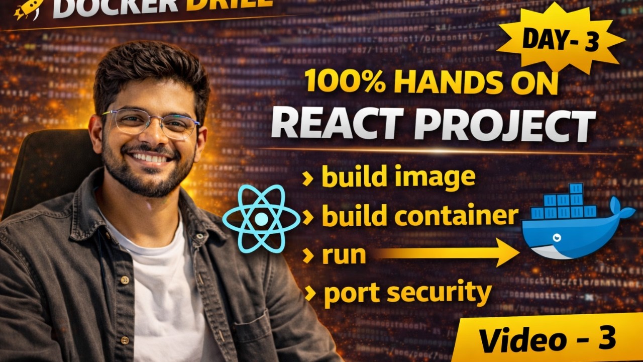 Live Docker Drill Day-3 🔥 | Build & Deploy React App with Docker (End-to-End Project) | Real DevOps