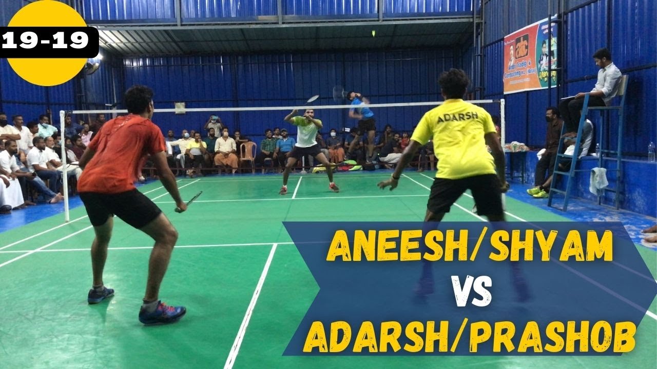 ADARSH/PRASHOB VS ANEESH/SHYAM KANNUR DISTRICT LEVEL BADMINTON TOURNAMENT FINAL  PUTHIYATHERU INDOOR