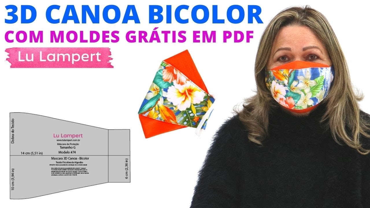 MÁSCARA 3D CANOA BICOLOR COM MOLDES GRÁTIS EM PDF - Lu Lampert