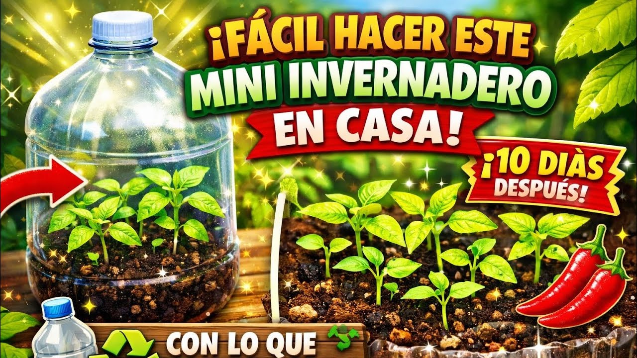 Cómo hacer mini invernadero con botellas plásticas #invernaderos #botellas #aji#germinacióndesemilla
