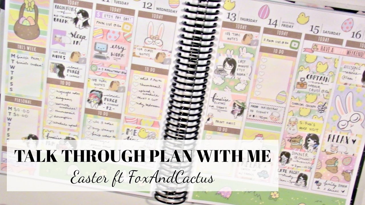 TALK THROUGH Erin Condren Plan With Me   - Easter ft FoxAndCactus