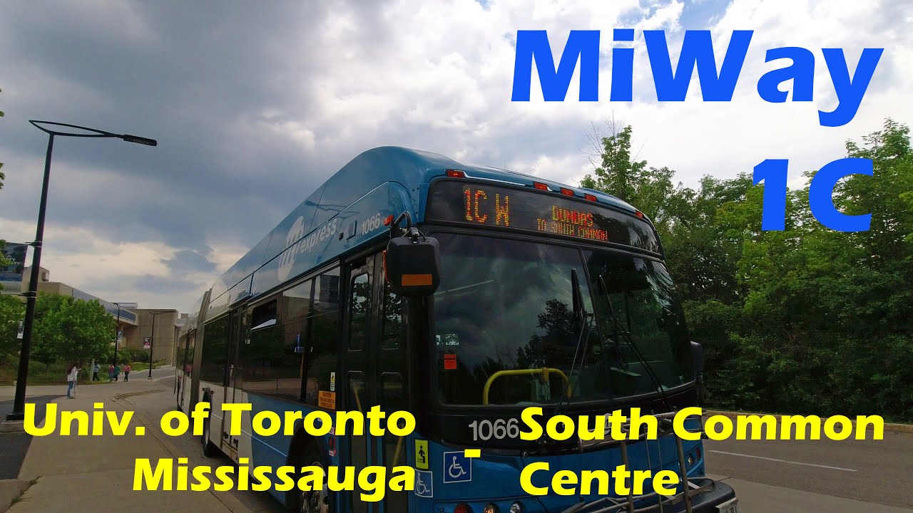 4K Mississauga MiWay Bus 1C Ride from UTM to South Common Centre
