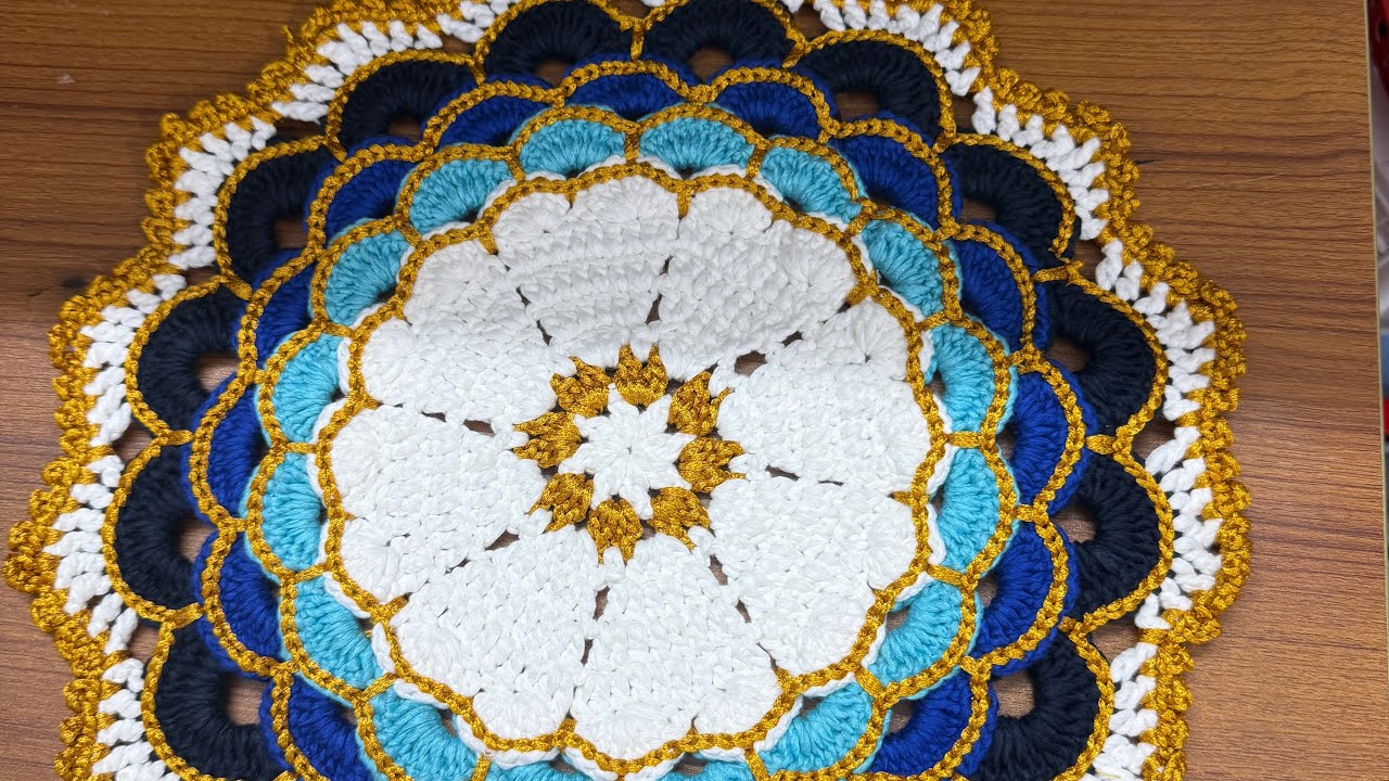 কুশিকাটার টেবিল ম‍্যট টিউটোরিয়াল/ crochet table table mat tutorial 