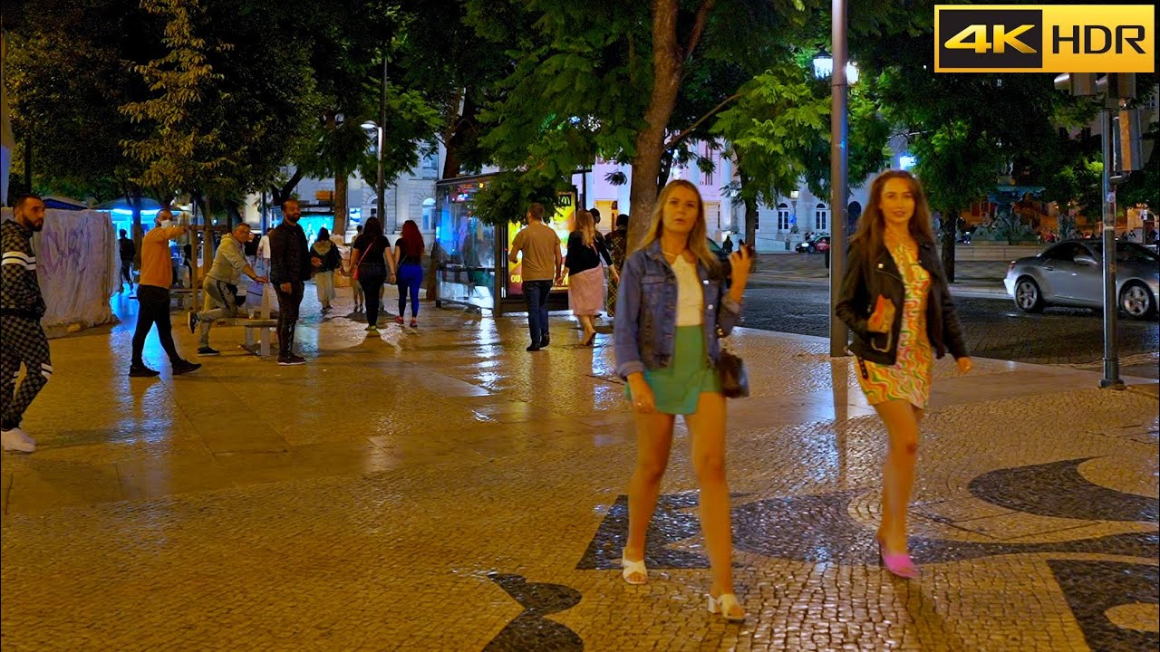 🇵🇹Portugal-Lisbon Night Walk 💃🕺Al Fresco dining after Lockdown🥘Relaxation [4K HDR]