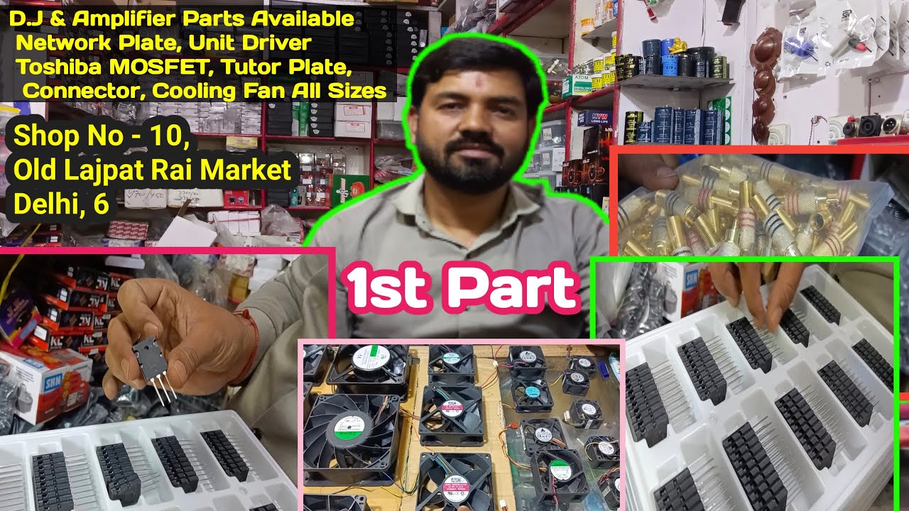 All DJ Spare Parts, Electronics Items, Connector, Capacitor, IC, Power Cord, Etc..