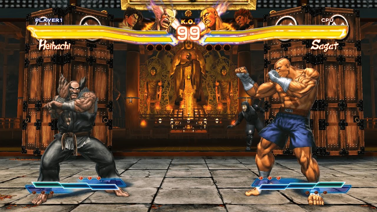 Heihachi & Jin vs Sagat & Akuma (Hardest) - Street Fighter X Tekken